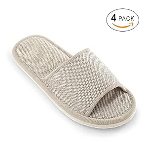 Download Amazon.com : STRS Spa/Hotel House Slipper - Open Toe Linen ...