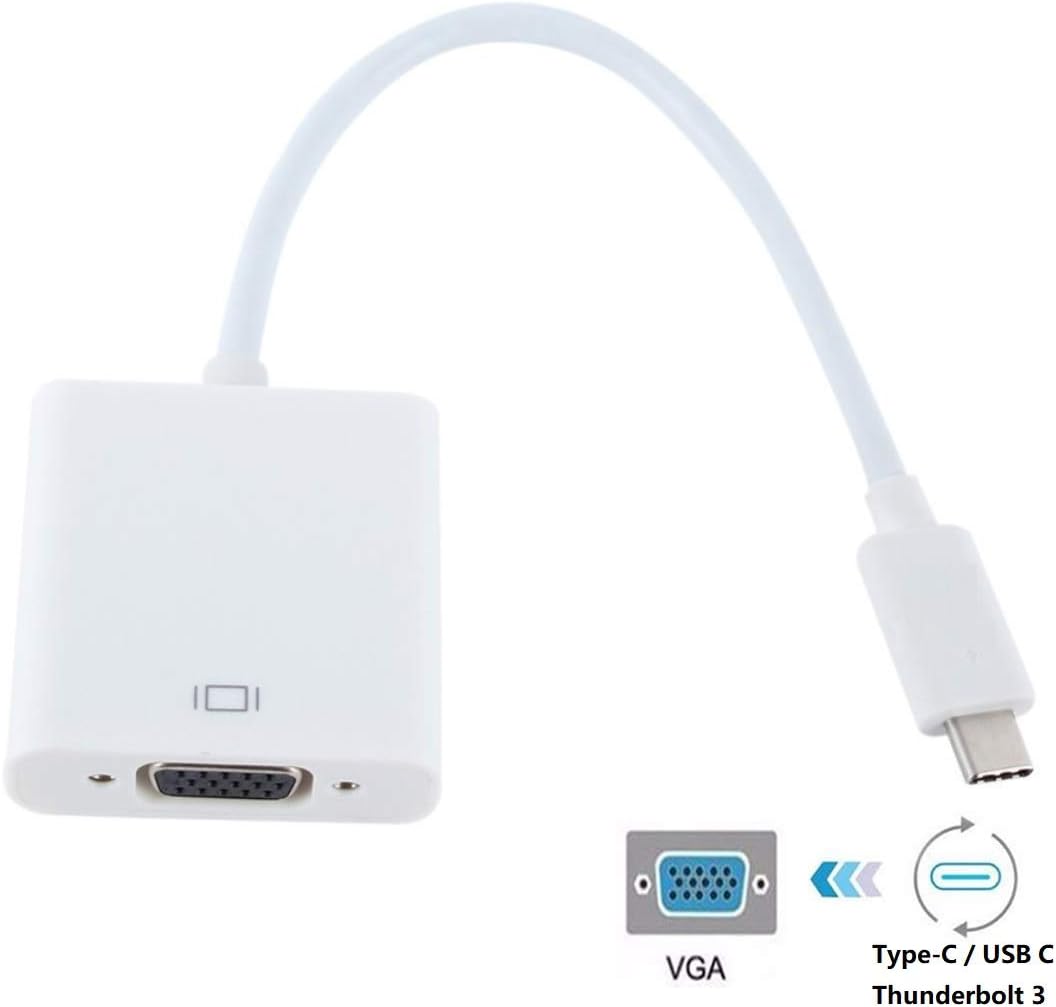 USB C to VGA Converter Cable, Supports 1080p 60Hz HD Video Output for New MacBook/Chromebook/Matebook.