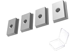 FIREOSMA T Slot Nuts, 4Pcs M6 T Track Sliding Nuts for T Slot Rails – Aluminum T-Shaped Groove Nuts, Woodworking T-Slot Fasteners, CNC Machine Fixtures & Screw Channel Accessories (Silvery)