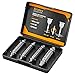 Stripped Screw Extractor Set - 4 Left Hand Drill Bits - Easily Removes Damaged Screws and Bolts - Includes Plastic Carrying Case - Extra Strength HSS 4341 Alloy 62-65hrc Hardness Rating