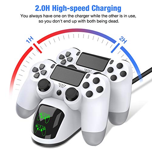 1 Controller+BEBONCOOL+Charging+Playstation+Controller+White