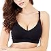 Mamaway Second Skin Seamless Maternity & Nursing Bra, Postpartum Breastfeeding Clip Bra, Postnatal Underwear (Large, Black)