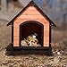 Tangkula Dog House, Wooden Pet Kennel, Outdoor Weather Waterproof Pet House, Natural Wooden Dog House Home with Reddish Brown Roof, Pet Dog House (Small, Natural Wood)