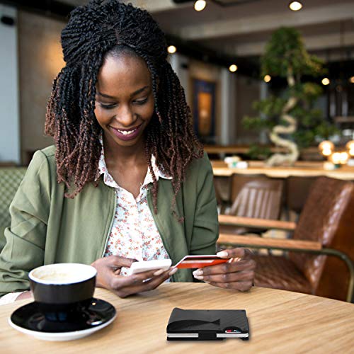 iMounTEK Premium Ultra-Slim RFID Blocking Minimalist Wallet W/Cash Clip. High Capacity, Carbon Fiber, Anti Scan Credit Card Holder Card Protector For Men - BLACK