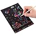 AxPower 50 Piece Rainbow Scratch Paper Art Set Magic Black Scratch Paper Scratch it Off Art Crafts Notes Sheets Cards with 5 Wooden Styluses for Easter Party Game Christmas Birthday Gift