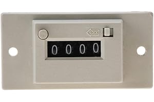 Hilitand Electromagnetic Counter, CSK4-YKW 4 Digit Electromagnetic Counter AC 220V 4 Digit Industrial Totalizer Pulse Counter