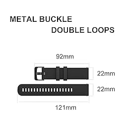 Yeejok 22mm Silicone Bands Compatible for Fossil