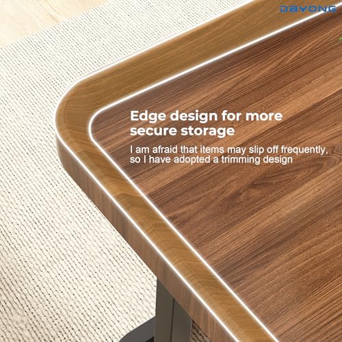 DAYONG Square Coffee Table Set of 2, End Table Set, Modern Side Tables, Nesting Table For Living Rooom Bedroom Office Dormitory Small Household Balcony Yard (Walnut)