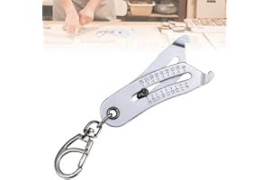 SEIVBLE Portable Precise Thread Size Checker Keychain, 2024 New Bolt Size Finder Keychain Inch and Metric, Nut and Bolt Thread Checker Bolt Size and Thread Identifier Gauges (Silver-1 pcs)