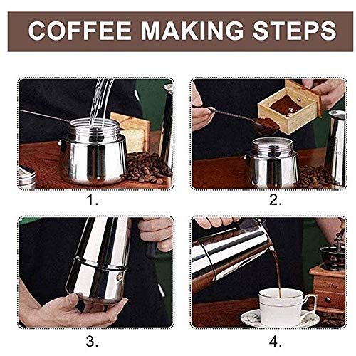 BGROEST Inländische Kaffeemaschine Büro-Kaffeemaschine 9 Tassen 450 ML Lebensmittelqualität Edelstahl Moka… – Bild 8