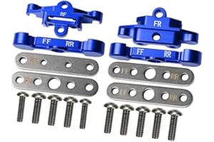 Traxxas 1/10 Maxx 4WD Monster Truck Lot de 18 pièces de fixation avant et arrière en aluminium pour bras inférieur Bleu