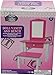Matty's Toy Stop Pink/White Wooden Doll Furniture Doll Vanity with Bench and Pull Out Drawer for 18 inch Dolls (Fits American Girl Dolls)