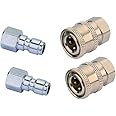 CREEXEON 1/4" Quick Connect Adapter Set for Pressure Washer, 1/4 Quick Release Connectors，2Pairs