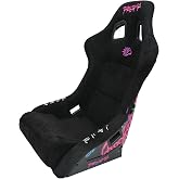 NRG Innovations NRG-FRP-302BK-DRGN-N Universal Fixed Back Bucket Seat, Special Dragon Embroidery Edition Racing Seat, Black Vegan Micro Fiber Seat Cover w/Mount Bracket, Size L