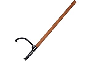 Voohek YC1037 Log Peavy, 48'' Roller Wood Peavey Tool Carbon Steel Cant Hook, 15in Opening, Orange