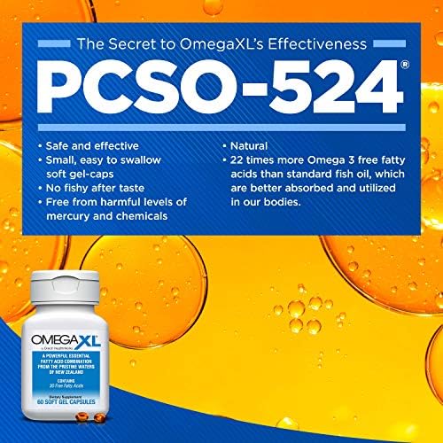 Omega XL 60 ct EPA/DHA Small, Potent, Joint Pain Relief Omega3