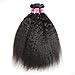 XiaoYuan Brazilian Virgin Kinky Straight Hair Weave 3 Bundles 8a Yaki Straight Human Hair Extensions Natural Color,100g/bundle(12