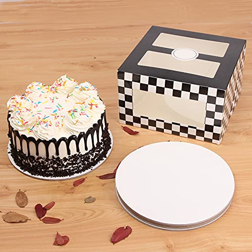 [10Pack] Cake Boxes with Window10x10x6 Cake Box 10 Inch with Cake
