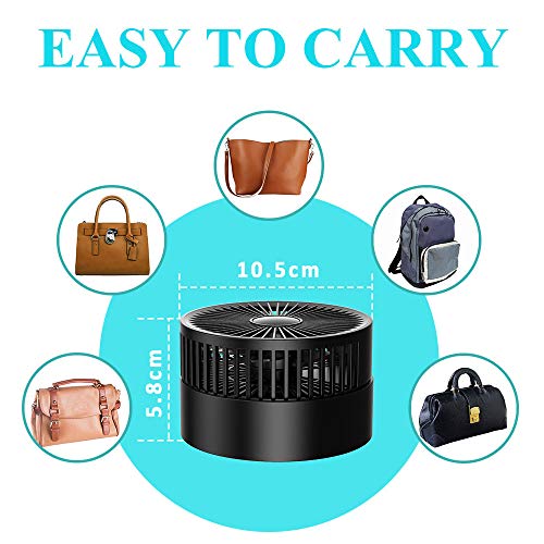 Babacom Ventilateur de Table Portable Pliable Mini USB Ventilateur à Main Fan Silencieux,avec Vitesse de Réglage Rotatif à 120°,avec Câble de Recharge USB pour Bureau Sport Voyage Camping Famille