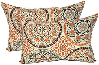 Set of 2 - Indoor/Outdoor Rectangle/Lumbar Decorative Throw/Toss Pillows