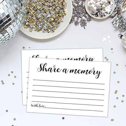 50 Pack Share a Memory Cards, Share a Memory Card for Funeral, Birthday, Retirement, Anniversary, Wedding, Celebration of life, Going Away Party Decorations, 4x6 Inch