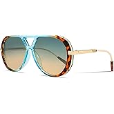 GUVIVI Retro Gold Aviator Sunglasses for Women Men, 2025 Metal Oversized 70s Aviators Black Sun Glasses