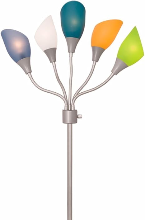 luz acentos medusa plata lampara de pie con pantallas de acrilico