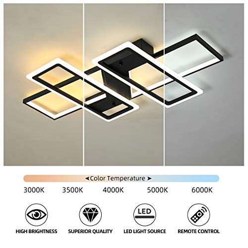 Dimmable Ceiling Light,4 Squares Modern LED Ceiling Lamps with