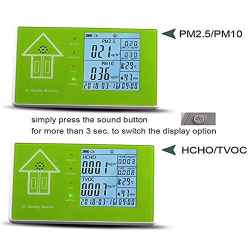 Umootek 10 in 1 Multifunctional Indoor/Outdoor Air Quality Monitor Accurate Testing TOVC, Formaldehyde, PM2.5,PM10, Methylbenzene,Humidity and Temperature-24-Hour Real-time Monitoring