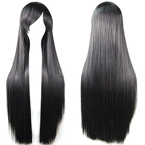Black Long Straight Anime Supia-Yisol Cosplay Wigs 80cm