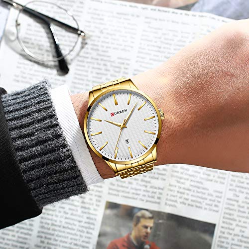 Curren 8364 - Reloj de pulsera para hombre (acero y cuarzo, color dorado - Imagen 4