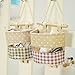 Sex Rabbit Hanging Closet Storage Organizer Linen Fabric Wall Door and Over Door Storage Bag 3 Pockets