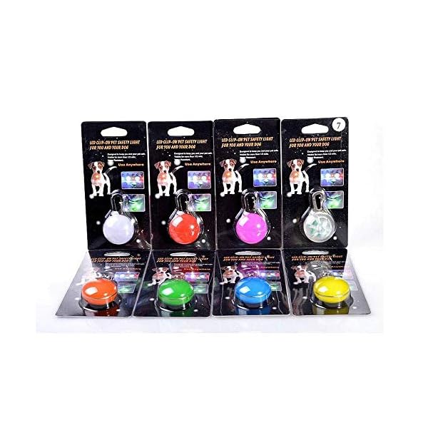 GOUSHENG collar Animali Domestici  Pet LED Pendant, 7 Pack Pet Collare Anti-Perso Light Up Collari per Cani Water Resistant Clip-On Dog Cat Collar Light - Safety Night Walking Lights Criceto per Cani