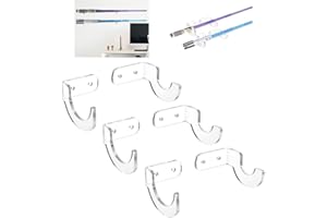 WANLIAN Lightsaber Stand, 3 Transparent Acrylic Racks (6 Holders) for FX Lightsaber Display, Wall Mount