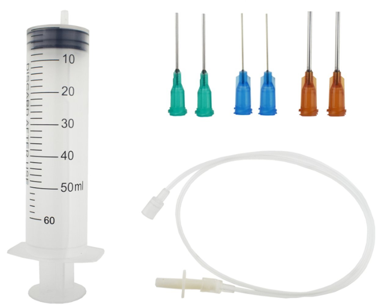 60ml Plastic Syringe + Extension Tubing + Blunt Tip Needles, Precision Dispensing Set Amazon