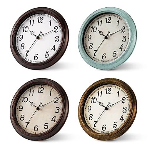 KECYET 12 Inch Silent Wall Clocks Battery Operated Retro Wall Clock Decorative for Living Room