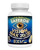 High potency Carotenoids Saffron, Saffron Extract, Lutein, Meso-Zeaxanthin, Zeaxanthin, Astaxanthin | Vision Max 20/20 For Cardiovascular, Vision Fatigue, Macula Health
