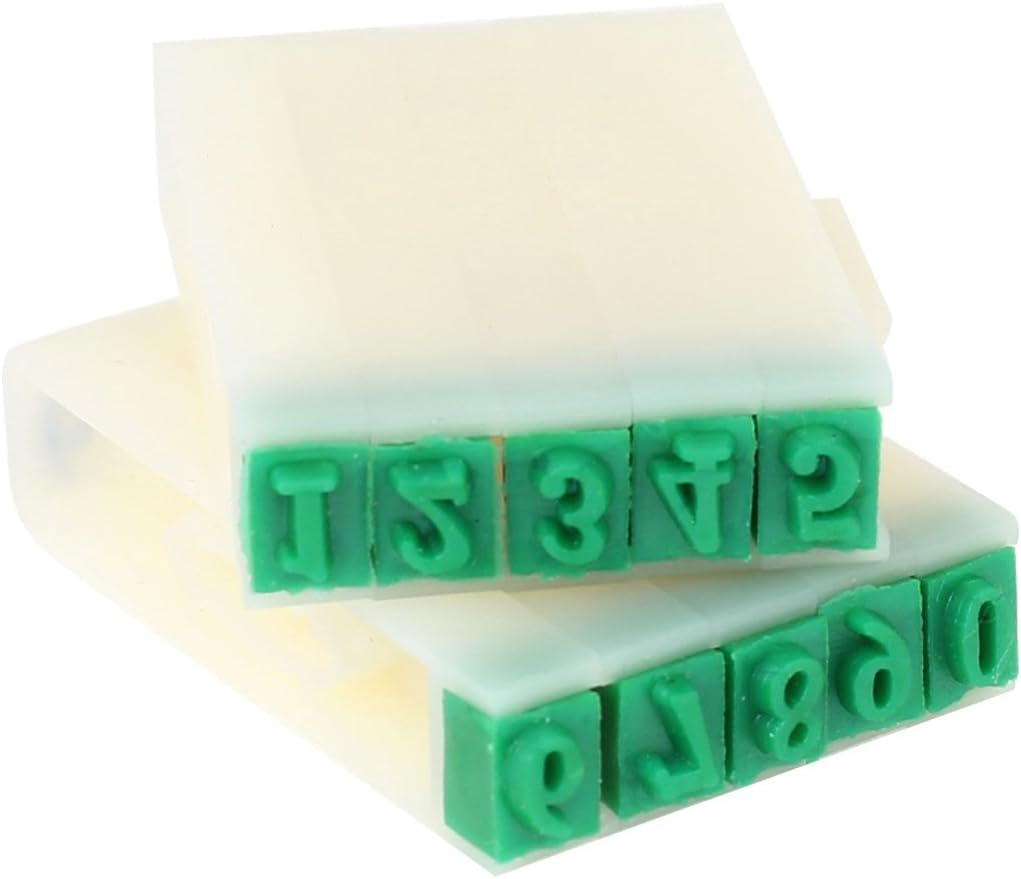 uxcell Digits Stamp, Green Rubber Head Rubber Stamps