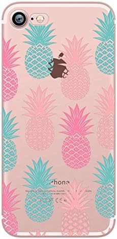 Kiss Lips Pineapple Unicorn Flamingo Cactus iPhone X Case, Apple iPhone 8 Cover Case,Soft Clear Cover Case for iPhone X 7 7S 8 8 Plus (Pineapples Pattern, for iPhone 8)