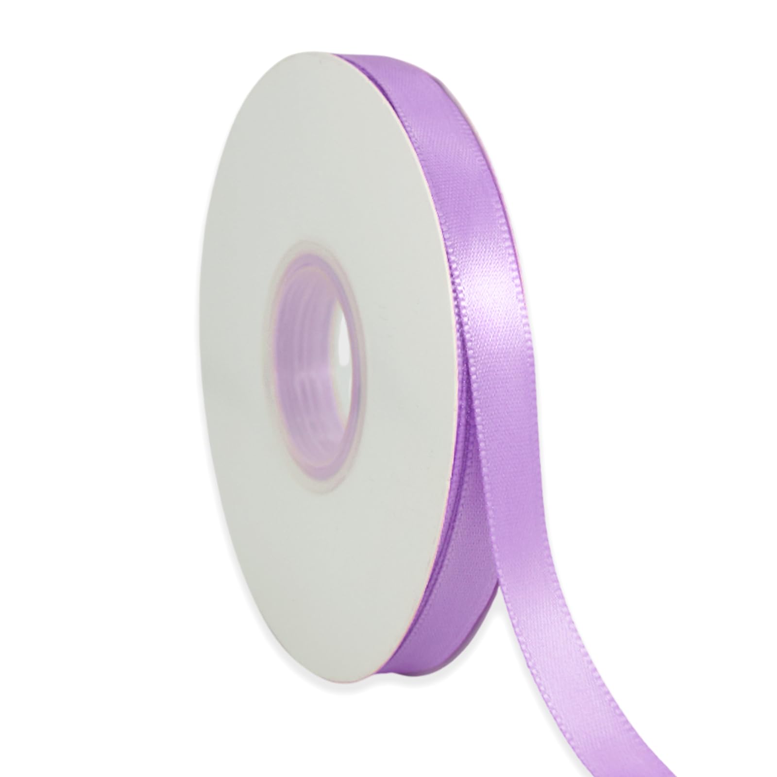 Photo 1 of Light Purple Ribbon 3/8 Inch x 50 Yards Satin Ribbon Continuous, Single Face, for Crafts, Gift Wrapping, Floral Bouquet, Weddings, and Decorations, with Spool