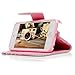 MOLLYCOOCLE iPod Touch 6 Wallet Case, PU Leather Flip Folio Wallet Case for iPod Touch 5 with Slim Lightweight Shockproof TPU Bumper Cover - Colorful Space Pink