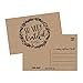 Hadley Designs 50 4x6 Rustic Kraft Thank You Postcards Bulk, Cute Matte Floral Note Card Set For Wedding, Bridesmaid, Bridal or Baby Shower, Teachers, Appreciation, Religious, Business, Holidays