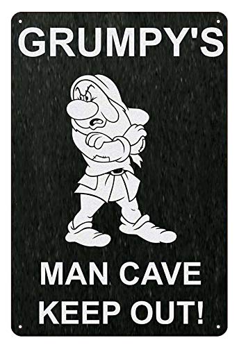 Veasion Boggevi Kells GRUMPY'S MAN CAVE METAL TIN WALL PLAQUE SIGN NOVELTY GIFT - Tin signs Metal Poster Gift 200mm x 300mm -TPH0095