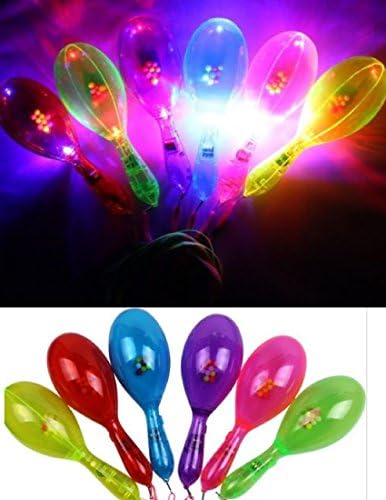 6x 12x 24x 50x 100x LED Flashing Blinking Pair of Party Maracas Full Bright Light-Up Design * 6 Colours * -UK (Qty: 24 x)