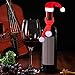WXJ13 10 Pack Mini Christmas Santa Claus Hat and 10 Pack Mini Christmas Scarf for Christmas Silverware Holders, Candy Covers, Wine Bottle Decorations, Set of 20
