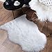 Softlife Fluffy Faux Sheepskin Fur Rug 2' x 3' Shaggy Area Rugs for Girls Room Bedroom Living Room Chair Sofa Decor Carpet, White