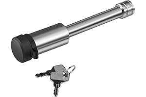 OCTORA Stainless Steel Trailer Hitch Lock, 5/8" Pin Diameter with Weather Resistant Rubber Cap, Fits 2 or 2-1/2 Inch Receiver for Class I, II, III, IV, V Hitch, 1Pack