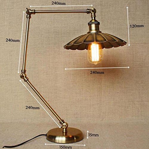 Hines Modern Spring Iron Three Section Extension Telescopic Rocker Arm Table Light Desk Lamp Adjustable Mechanical Joint Arm LED Desktop Light Warm Decoration Fold Reading Lamp for Bedside Study