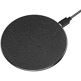 Fast Wireless Charger Apple iPhone X iPhone 8 Samsung Galaxy S8 Note 8 and All Qi-Enabled Devices Leather Circle Quick Charger (NO AC Adapter) (Model 1)