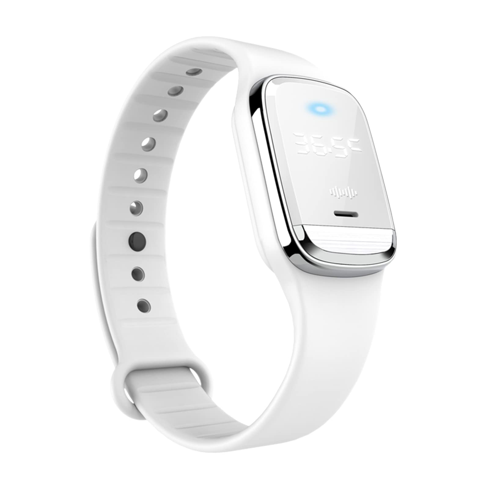 Mosquito Repellent Watch Ultrasonic, Andoer Temperature Measurement Bracelets Ultrasonic Mosquito Repellent Bands Deet Free Bug Insect Repellent Band Reusable Long Protection Support Clock -White